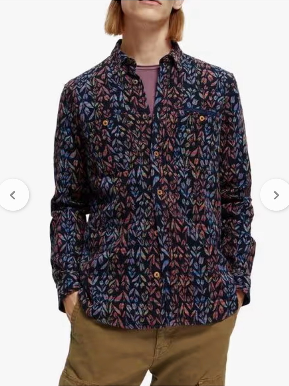 Scotch & Soda Botanical Cotton Button Down Shirt Medium M